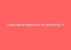 Capacidad de destrucción en peso 60 Kg / h